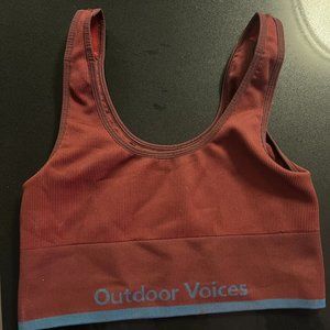 Outdoor Voices Burgundy Seamless Longline Bra (Medium)